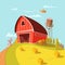 Farm Building Cartoon Background