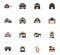 farm building icon set