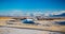 Farm buildings dot the scenic landscapes of Iceland in Winter