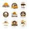 Farm and butcher shop icon set