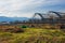 farm with central alps mountain,  Matsumoto