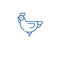 Farm chicken line icon concept. Farm chicken flat  vector symbol, sign, outline illustration.