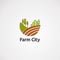 Farm city logo vector, icon, element, and template for company