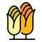 Farm corns icon color outline vector
