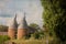 A farm in the countryside with an Oast House building used to dry hops. Herefordshire, UK