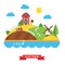 Farm countryside vector background