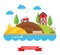 Farm countryside vector background