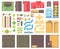 Farm elements - set of modern vector isolated objects