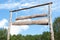 Farm entrance wooden plank empty banner