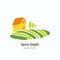 Farm and farming logo, label, emblem design template. Agriculture, harvesting, natural farm, organic products.