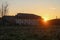 Farm farmstead panorama landscape sunset