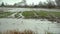 Farm field flooding, heavy rain 4K UHD