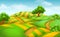 Farm field landscape. vector background