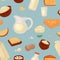 Farm food milk and cheese seamless pattern dairy products