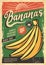 Farm fresh bananas retro promo poster