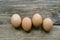 Farm Fresh Eggs Aligned on a Farm Table