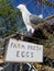 Farm fresh eggs metal sign with metal chicken