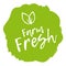 Farm fresh label. Fresh eco vegetarian emblem and healthy food logo. sticker or ecological product stamp