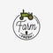 Farm fresh logo. Round linear logo of farm tractor