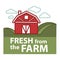 Farm fresh product label vector farmer barn template