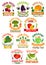 Farm fresh vegetables badge set for food design