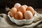 Farm freshness Chicken eggs presented in an organized egg tray