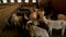 Farm goats inside a barn.