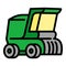 Farm harvester icon, outline style