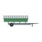 Farm harvester trailer icon, flat style