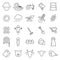 Farm or Homestead Icons Thin Line Vector Illustration Set