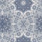 Farm house blue intricate country cottage seamless pattern. Tonal french damask style background. Simple rustic fabric