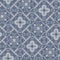 Farm house blue intricate country cottage seamless pattern. Tonal french damask style background. Simple rustic fabric