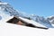 Farm house buried under snow