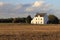 Farm house in the field, autumn landscape in Belgium