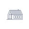 Farm house line icon - village house or wooden cabin in linear style on white background. Vector illustration.