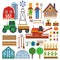 Farm icons vector set.