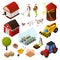 Farm Isometric Elements Set