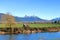 Farm Landscape in Mountain Valley