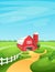 Farm landscape vector illustration
