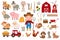 Farm life clipart set. Large collection of farm animals, farmer and farming and farming related items. Farm animals and