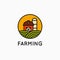 Farm linear logo on white banner background