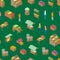 Farm Local Market Seamless Pattern Background 3d Isometric View. Vector