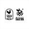 Farm logo simple rooster silhouette rural agriculture graphic design