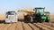 Farm machinery harvesting Idaho potatoes.