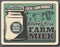 Farm milk retro poster with cow and metal can