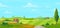 Farm on nature rural vector background green field