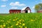 Farm in open grass field