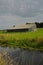 Farm outbuildings close to a river