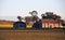 Farm outbuildings in late afternoon light