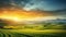 farm outdoor scenery sunrise landscape